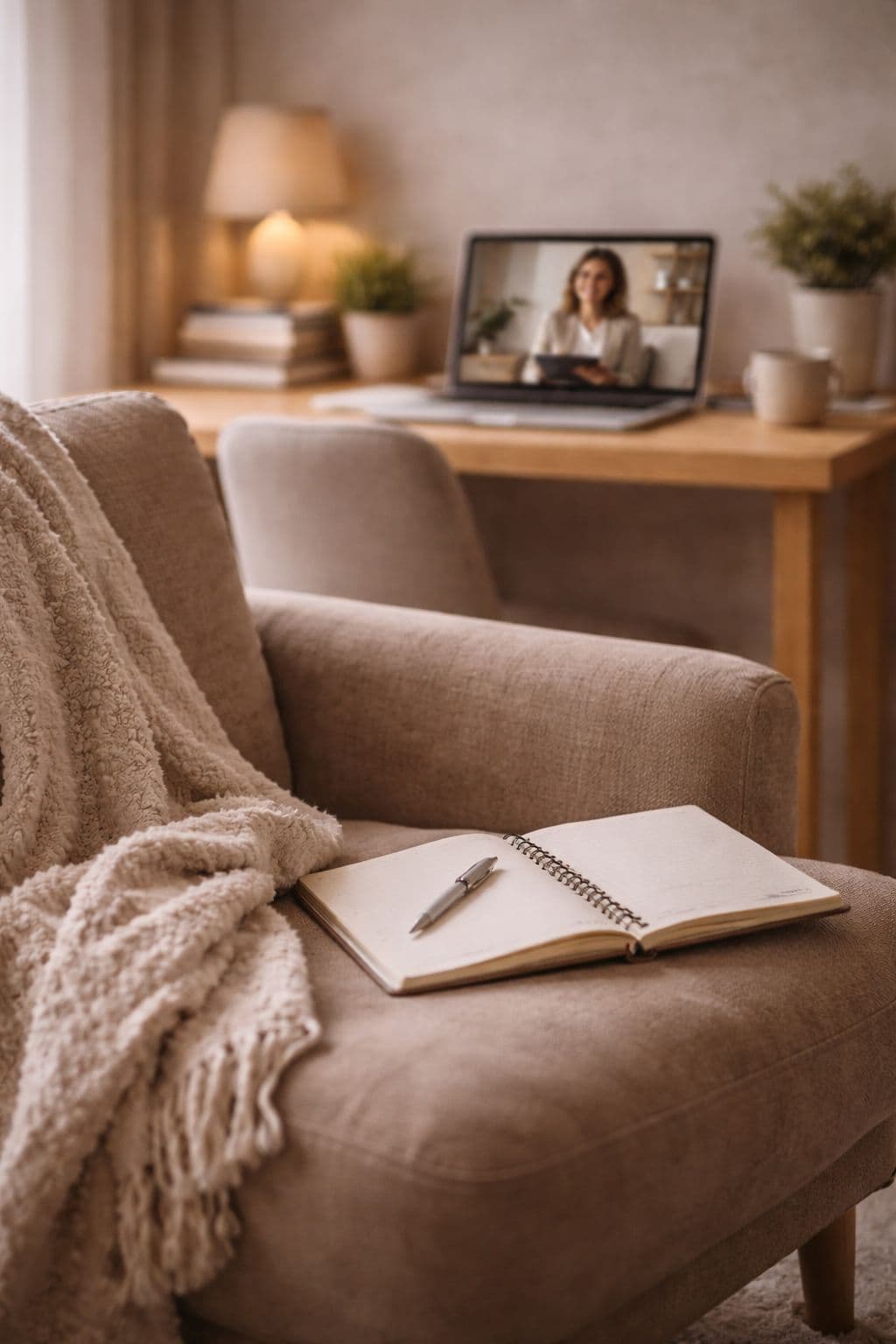 Imagem associada à terapia online.